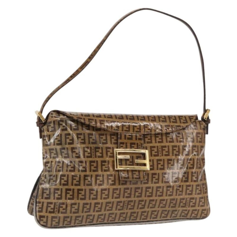Fendi Mamma Baguette Cuir Verni Brown Pvc Shoulder Bag Bag